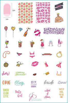 Kiss The Miss Goodbye (CjS-71) Steel Nail Art Layered Stamping Plate