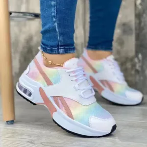 Ladies Sneakers Spring and Autumn New Lace Up Wedge Platform Shoes 2022 Ladies Outdoor Fashion Air Cushion Casual Running Shoes
