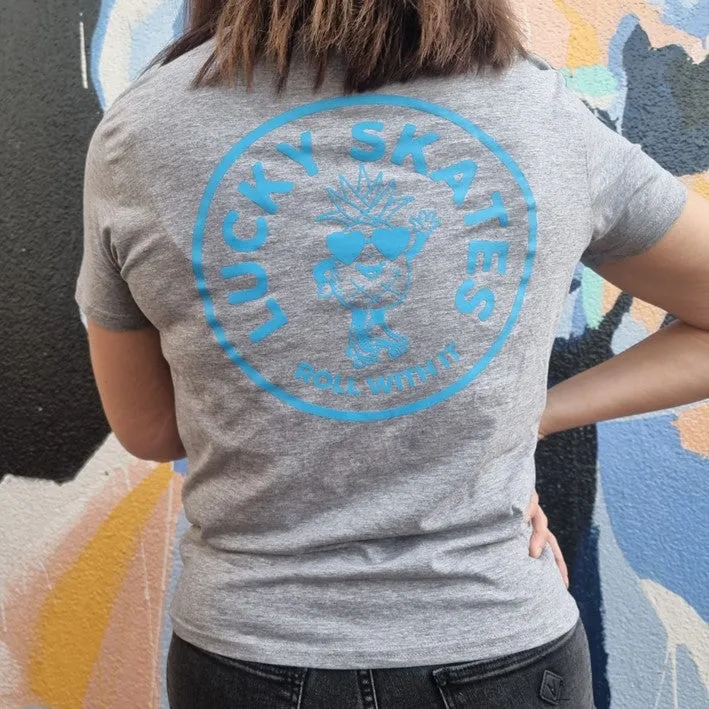 Lucky Skates Pineapple Grey Square Tee