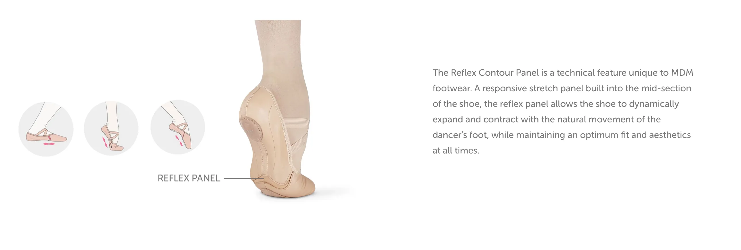 MDM Adult Elemental Reflex Leather Ballet Shoes