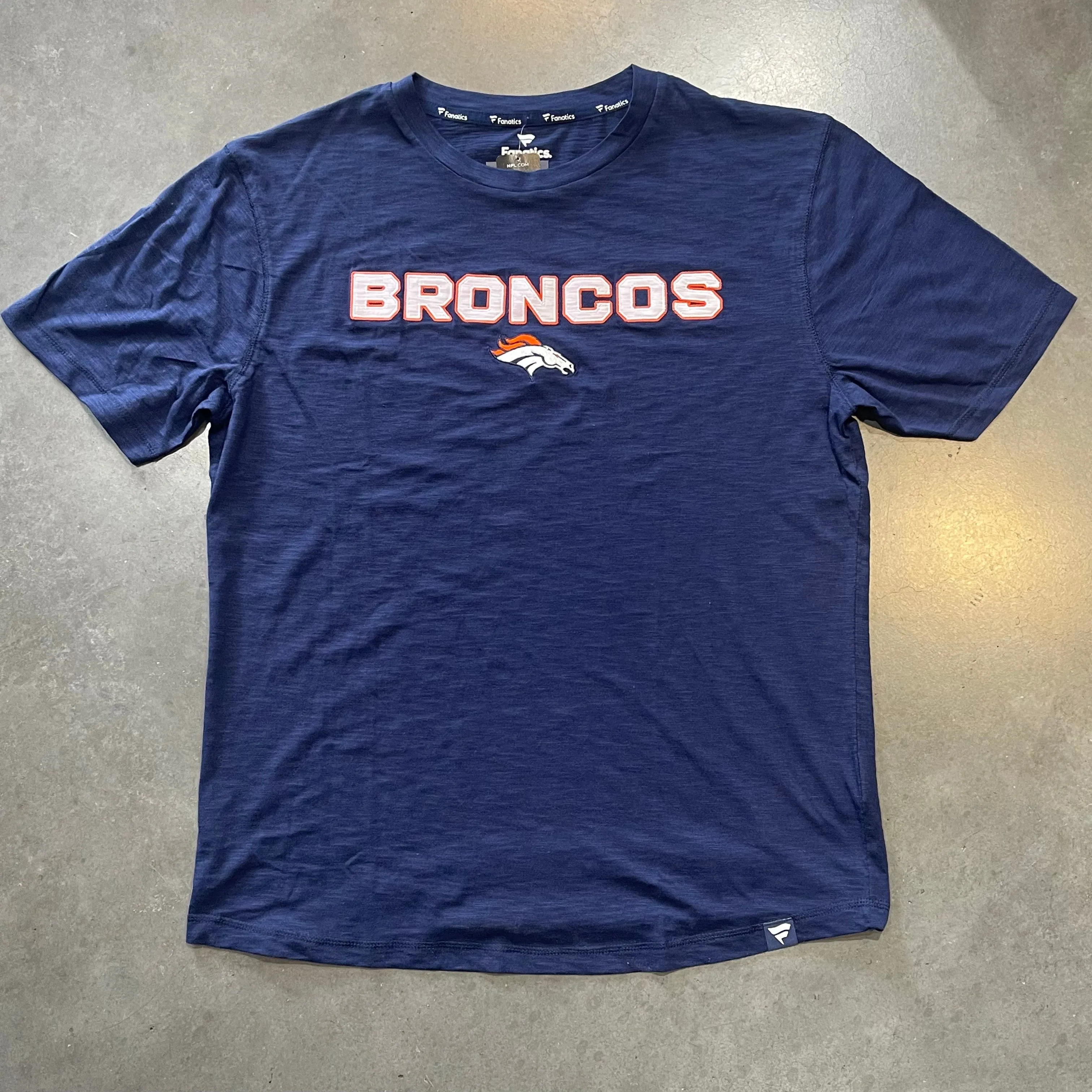 Men's Denver Broncos Navy Jumping The Gun T Shirt