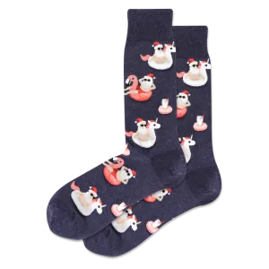 MEN'S POOL FLOAT SANTA CREW SOCKS