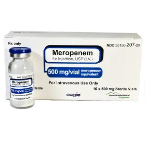 Meropenem Injection 500 mg Single-Dose Vials By Eugia 10-Pack (Rx)