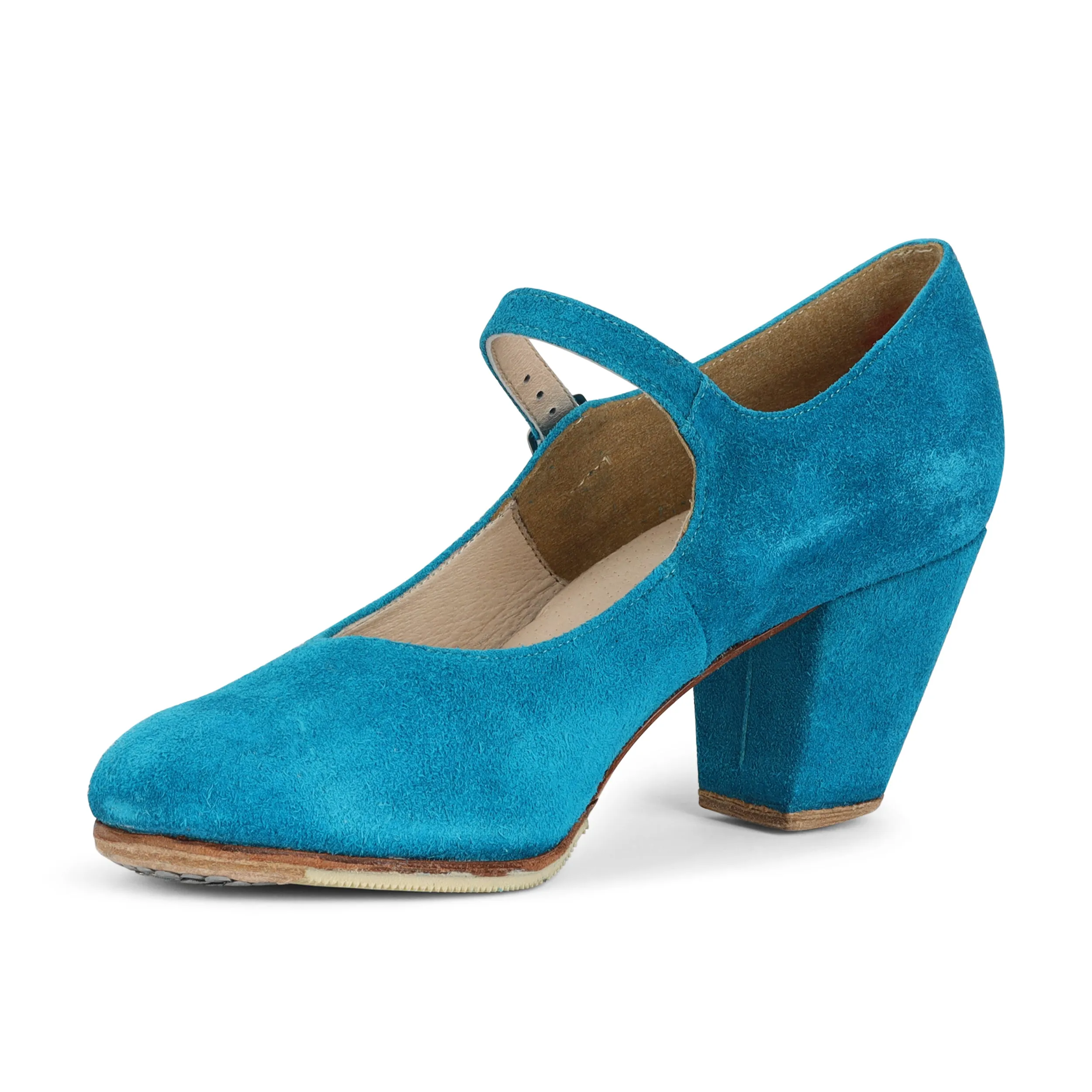 Miguelito 1681 Women's Flamenco Dance Shoes with Nails, Sevilla, Suede, 2.5" Heel