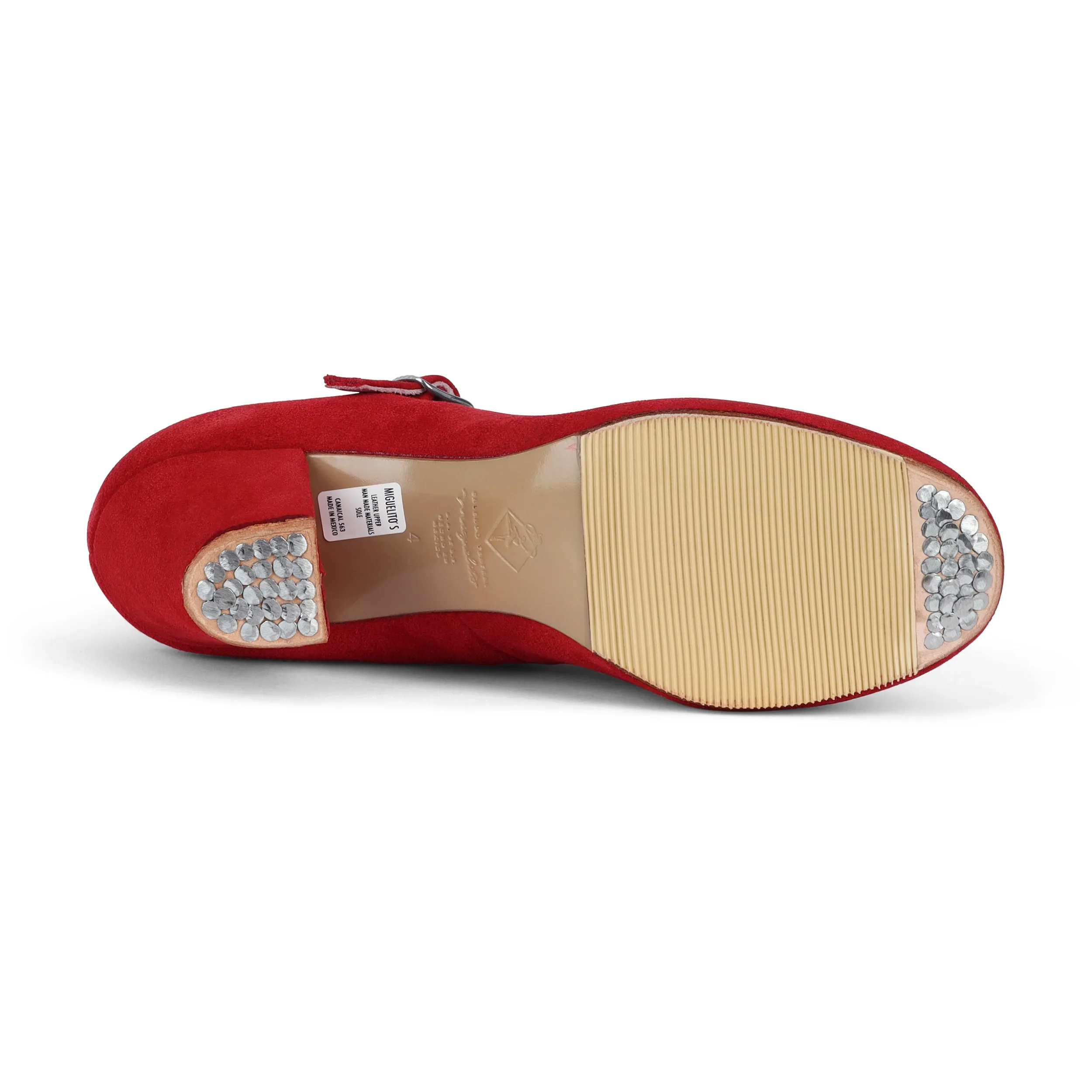 Miguelito 1681 Women's Flamenco Dance Shoes with Nails, Sevilla, Suede, 2.5" Heel