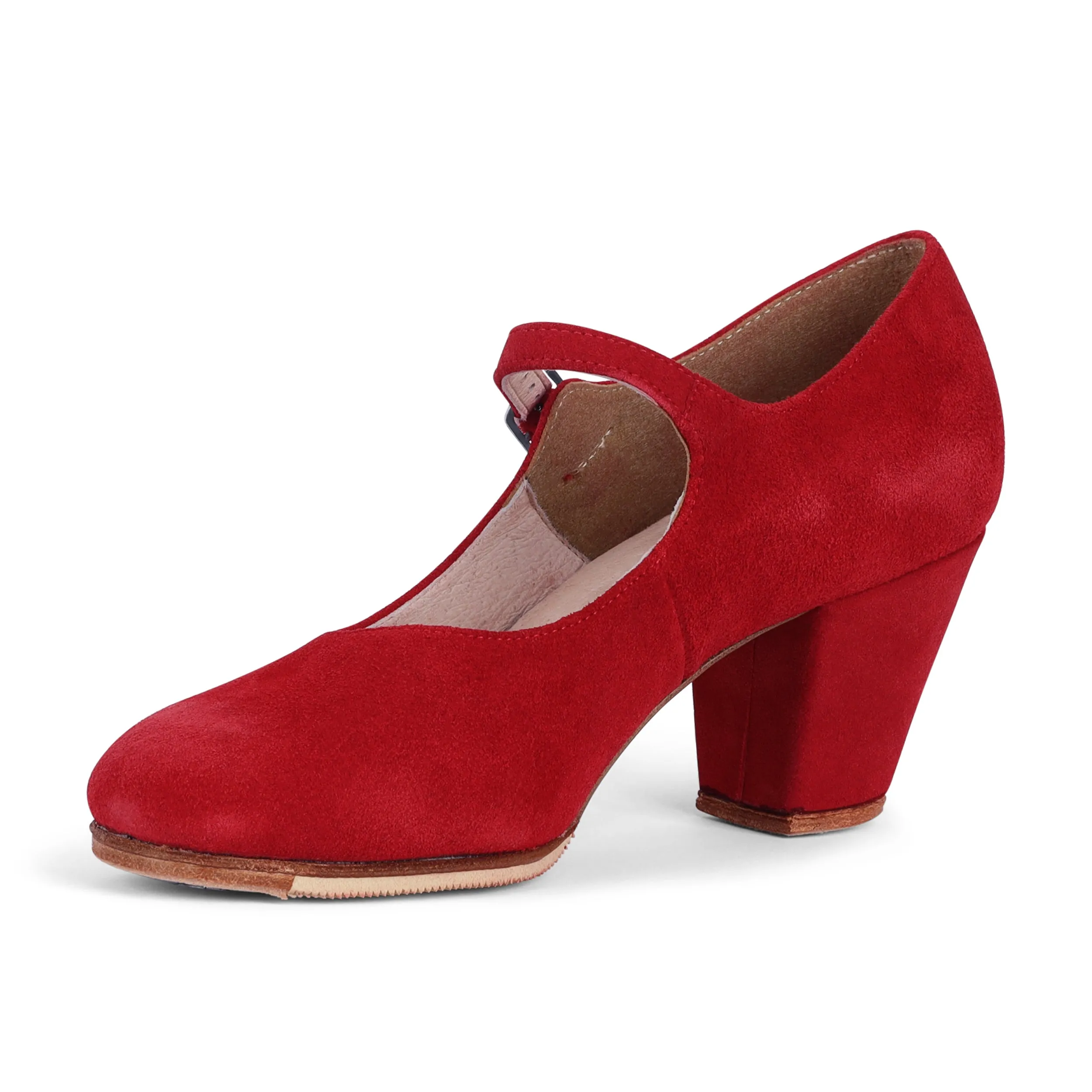 Miguelito 1681 Women's Flamenco Dance Shoes with Nails, Sevilla, Suede, 2.5" Heel