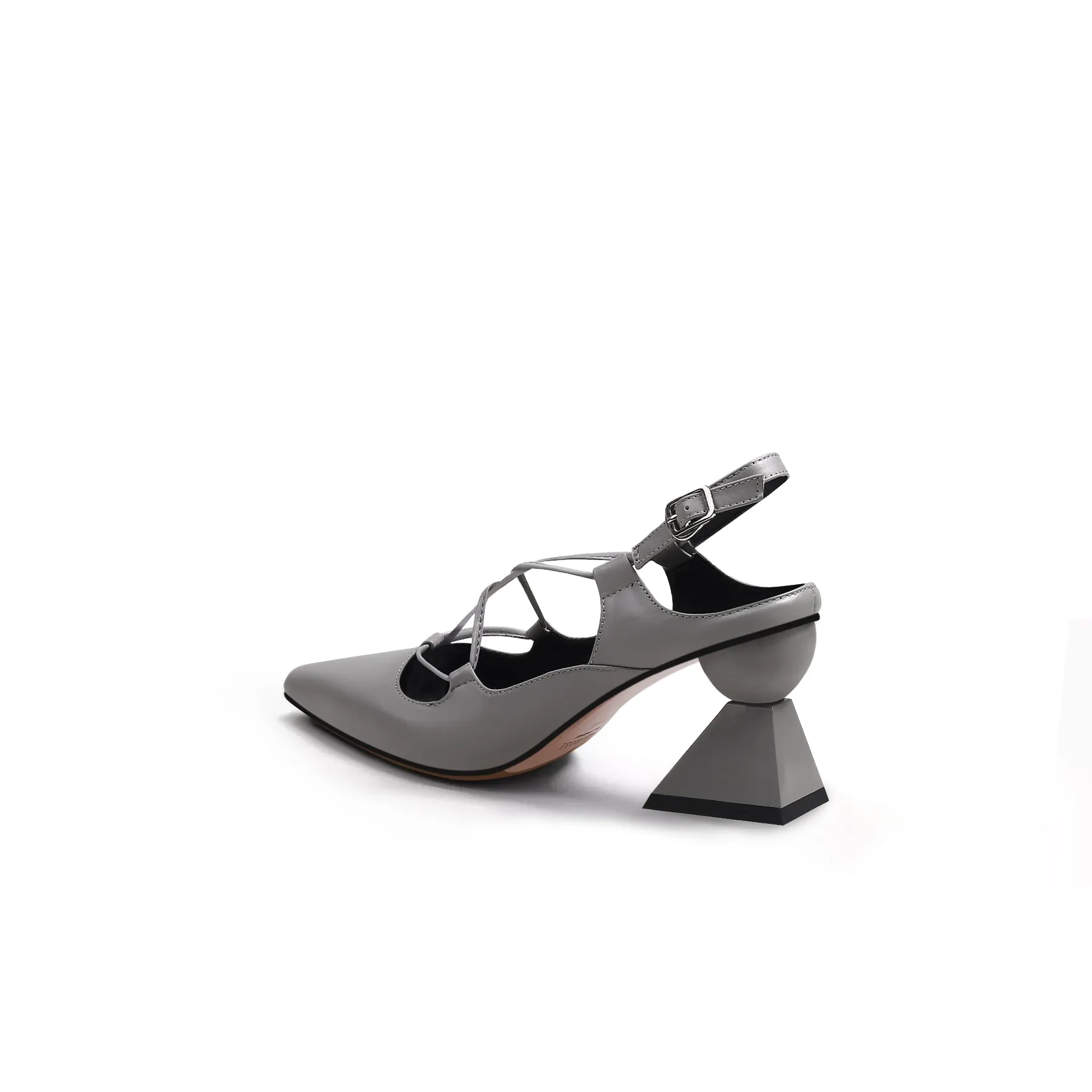 Multi-Strap Pointed Toe Block Heels