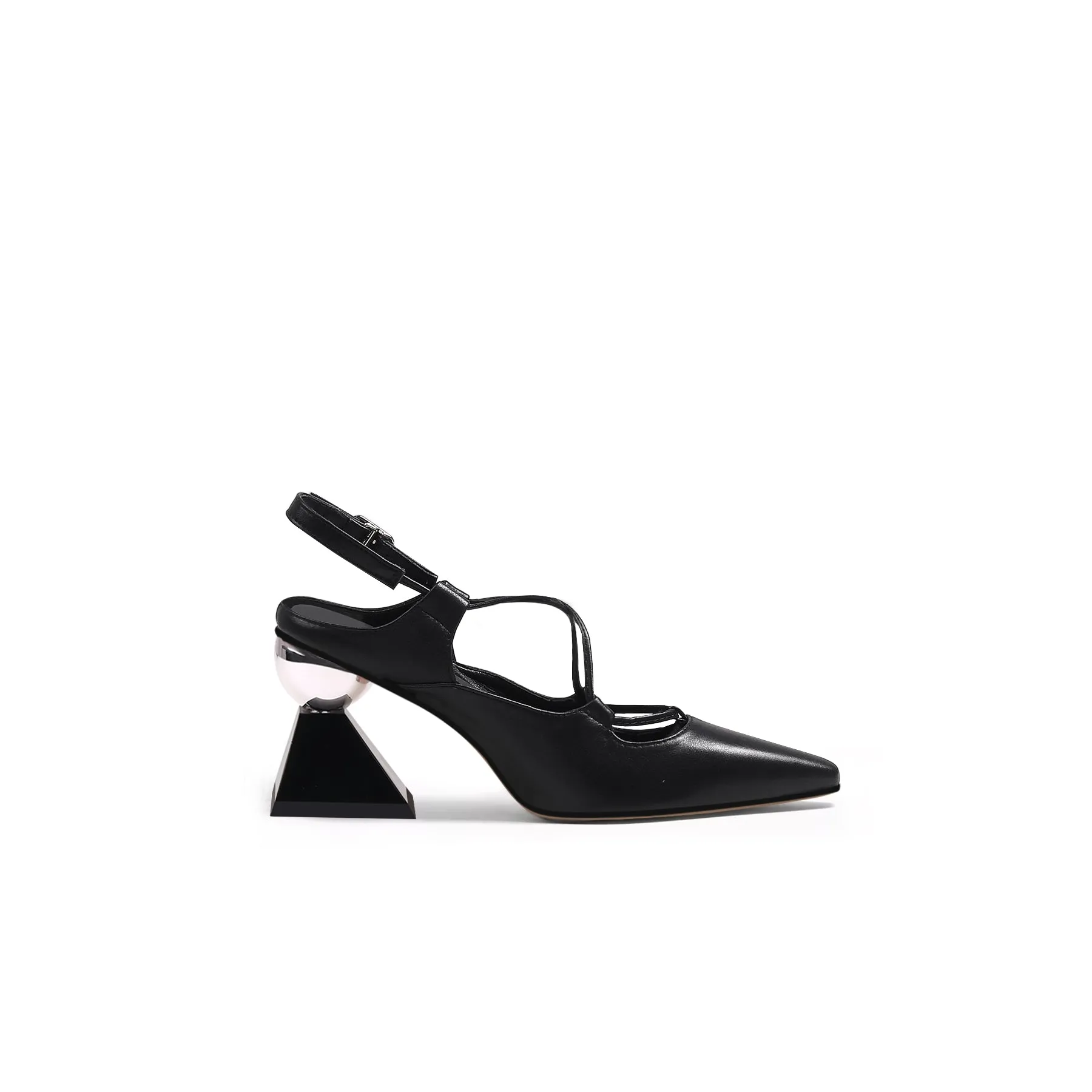 Multi-Strap Pointed Toe Block Heels