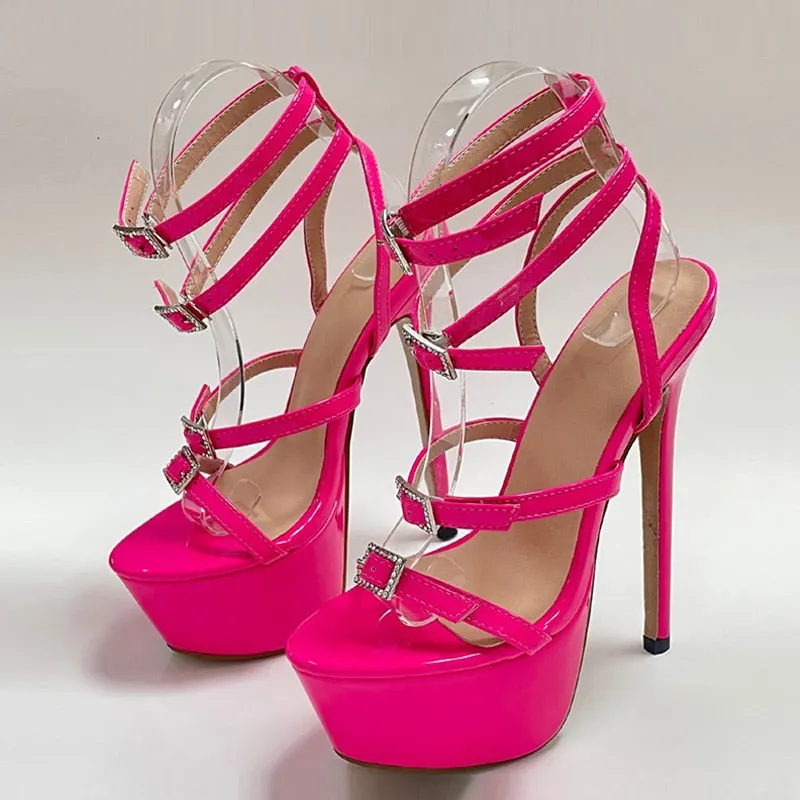 Neon Runway High Heel Platform Shoes