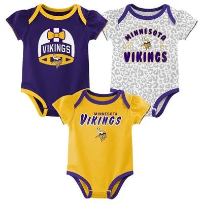 New - NFL Baby Girls' Onesies 3pk Set