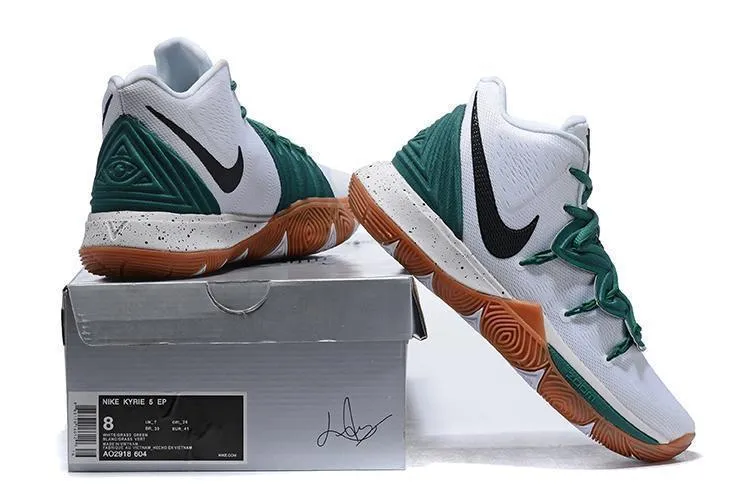 Nike Kyrie 5 White Green Black Men Basketball Shoes !!! CYBER MONDAY SALE !!!