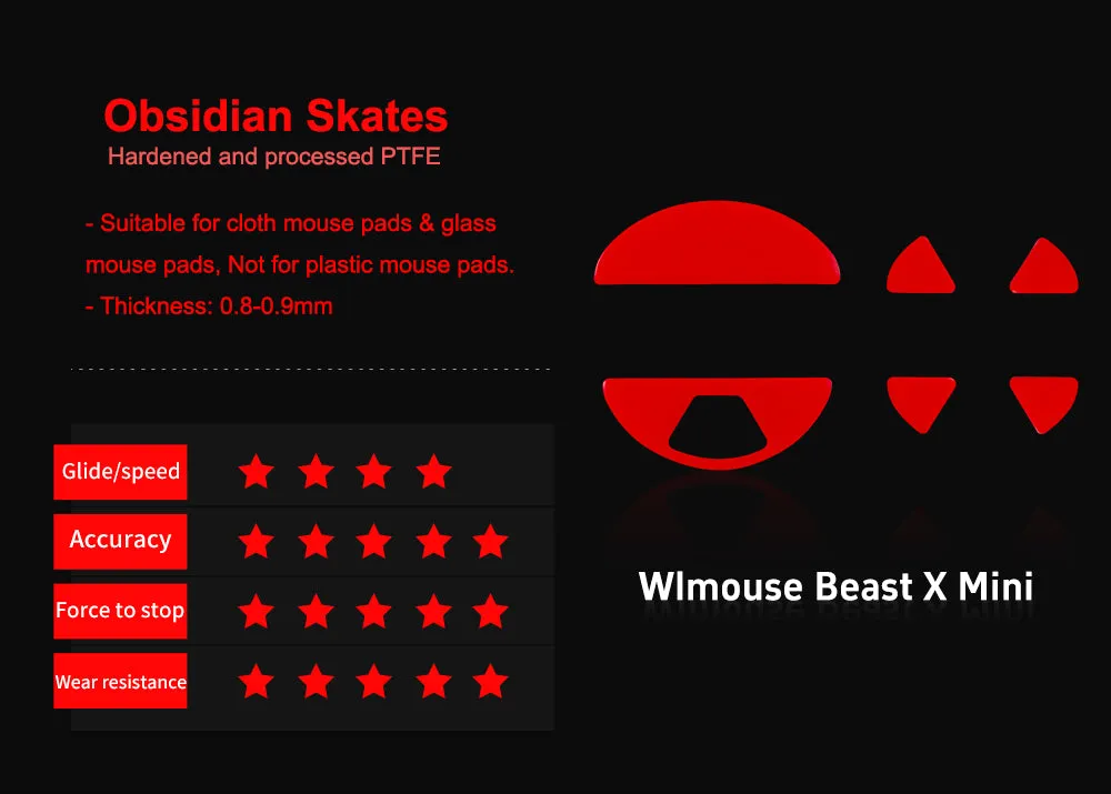 Obsidian Control Skates - WLmouse Beast X Mini