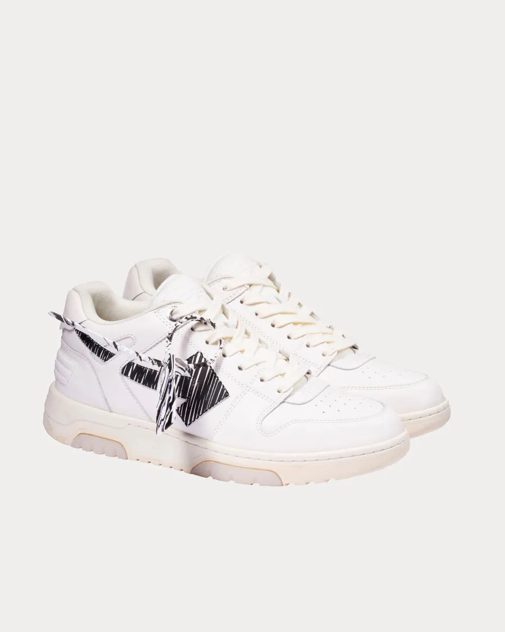Out Of Office "OOO" White Black Low Top Sneakers