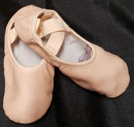 Passe Jr. -- Children's Leather Full Sole Ballet Drawstring Free -- Pink