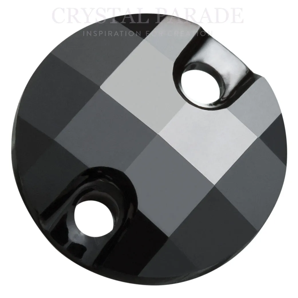 Preciosa Chessboard Sew on Stone - Jet Unfoiled