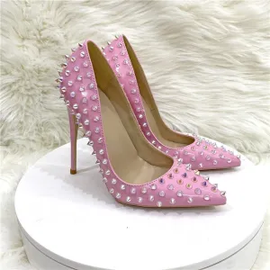 Punk and Chic Pointed Toe High Heel Shoes with Studs