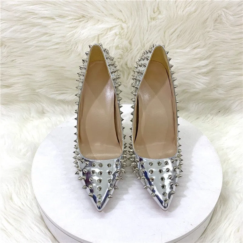 Punk and Chic Pointed Toe High Heel Shoes with Studs