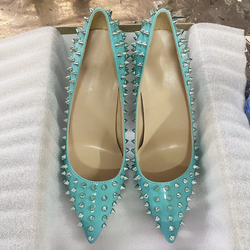 Punk and Chic Pointed Toe High Heel Shoes with Studs