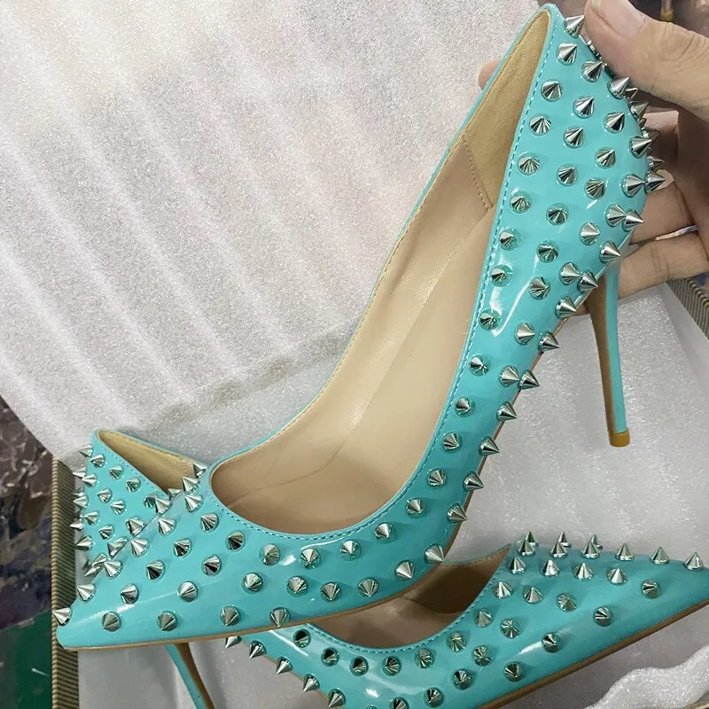 Punk and Chic Pointed Toe High Heel Shoes with Studs