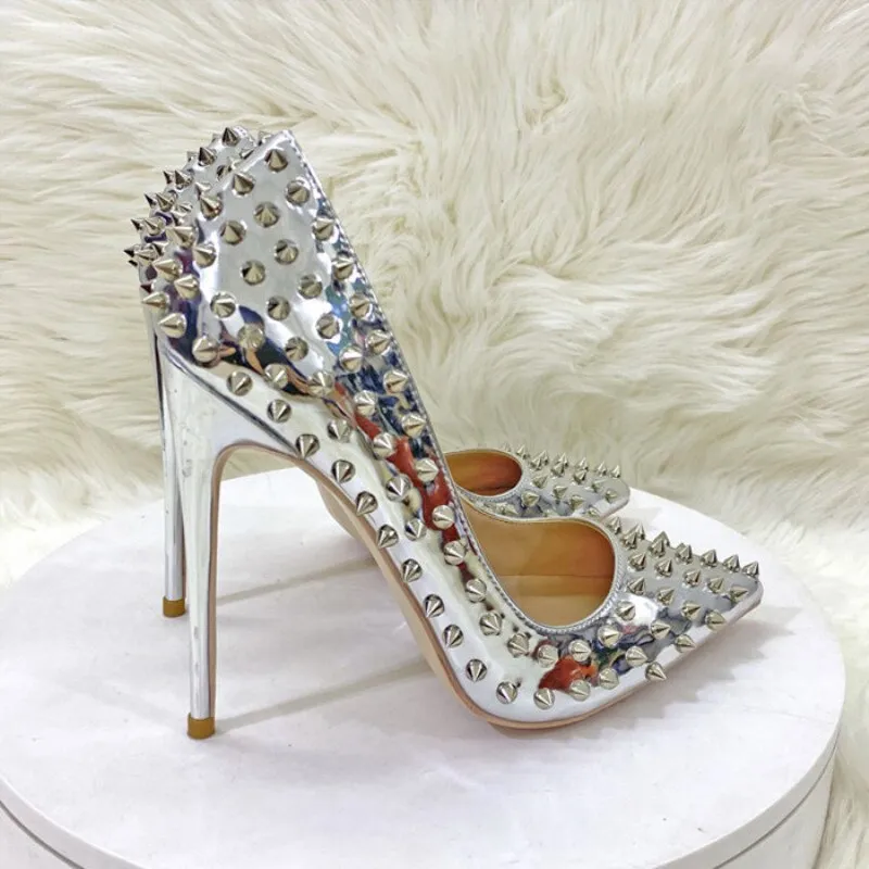 Punk and Chic Pointed Toe High Heel Shoes with Studs