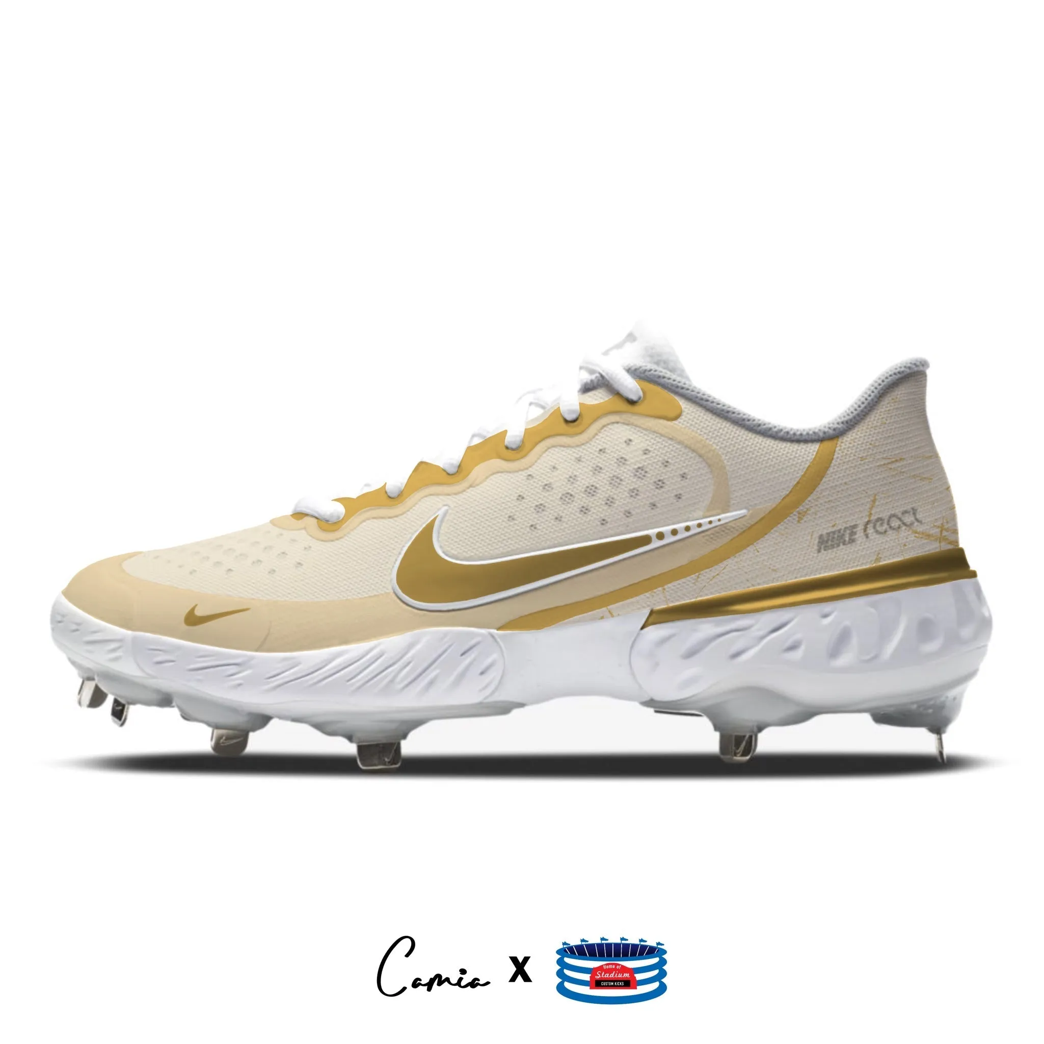 "Divine" Nike Alpha Huarache Elite 3 Low Cleats by Stadium Custom Kicks