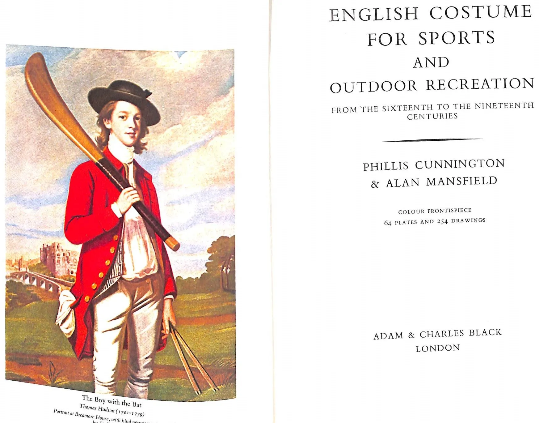 "English Costume For Sports & Outdoor Recreation: From The 16th To 19th Centuries" CUNNINGTON, Phillis & MANSFIELD, Alan