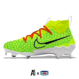 "Grinch" Nike Alpha Huarache NXT Baseball Cleats by Stadium Custom Kicks