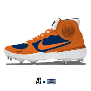 "Houston" Nike Alpha Huarache Elite 3 Mid Cleats by Stadium Custom Kicks