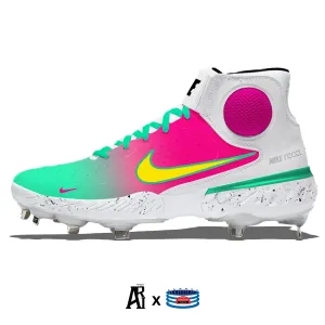 "San Diego" Nike Alpha Huarache Elite 3 Mid Cleats by Stadium Custom Kicks