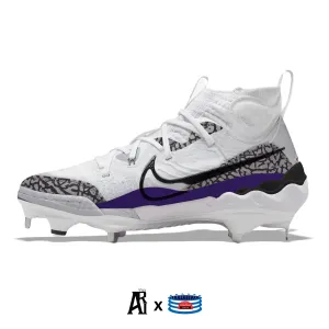 "White Cement" Nike Alpha Huarache NXT Baseball Cleats by Stadium Custom Kicks