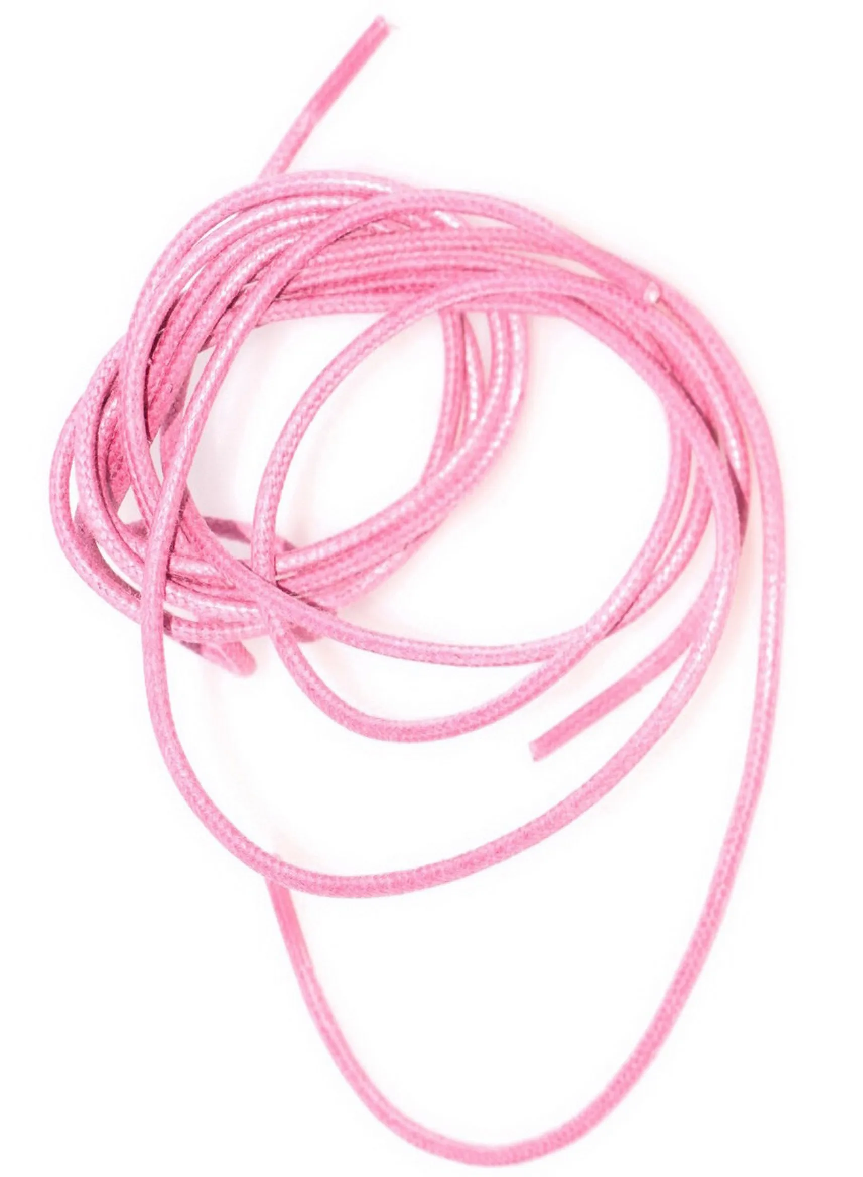 Round Pink Waxed Cotton Shoelaces