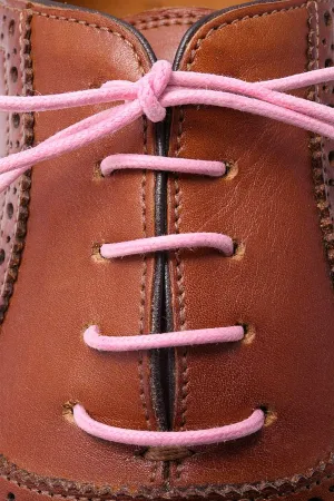 Round Pink Waxed Cotton Shoelaces