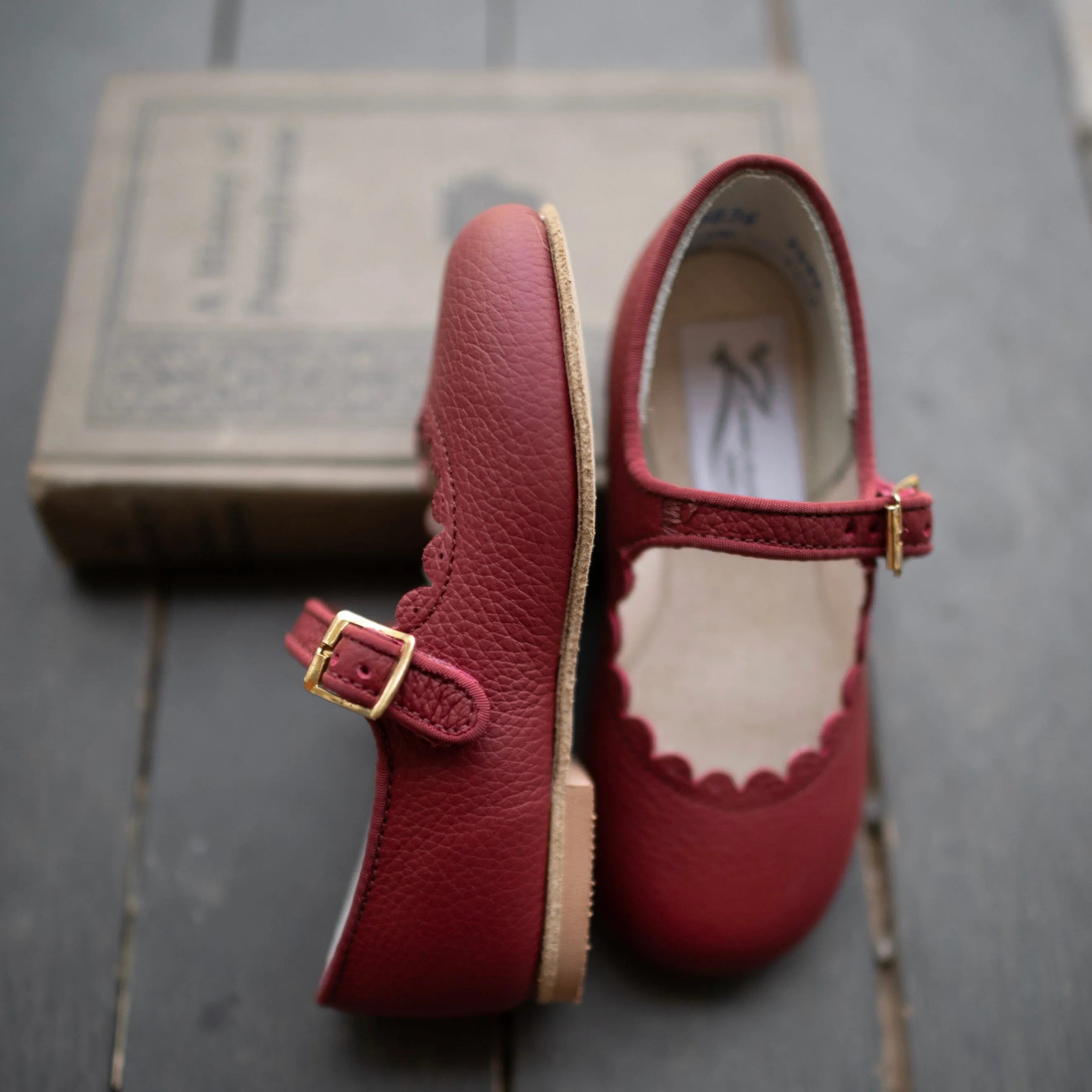 Scalloped Mary Jane | Burgundy