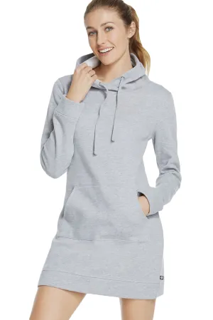 Sexy Gray Slim Fit Pocket Front Hoodie Mini Dress