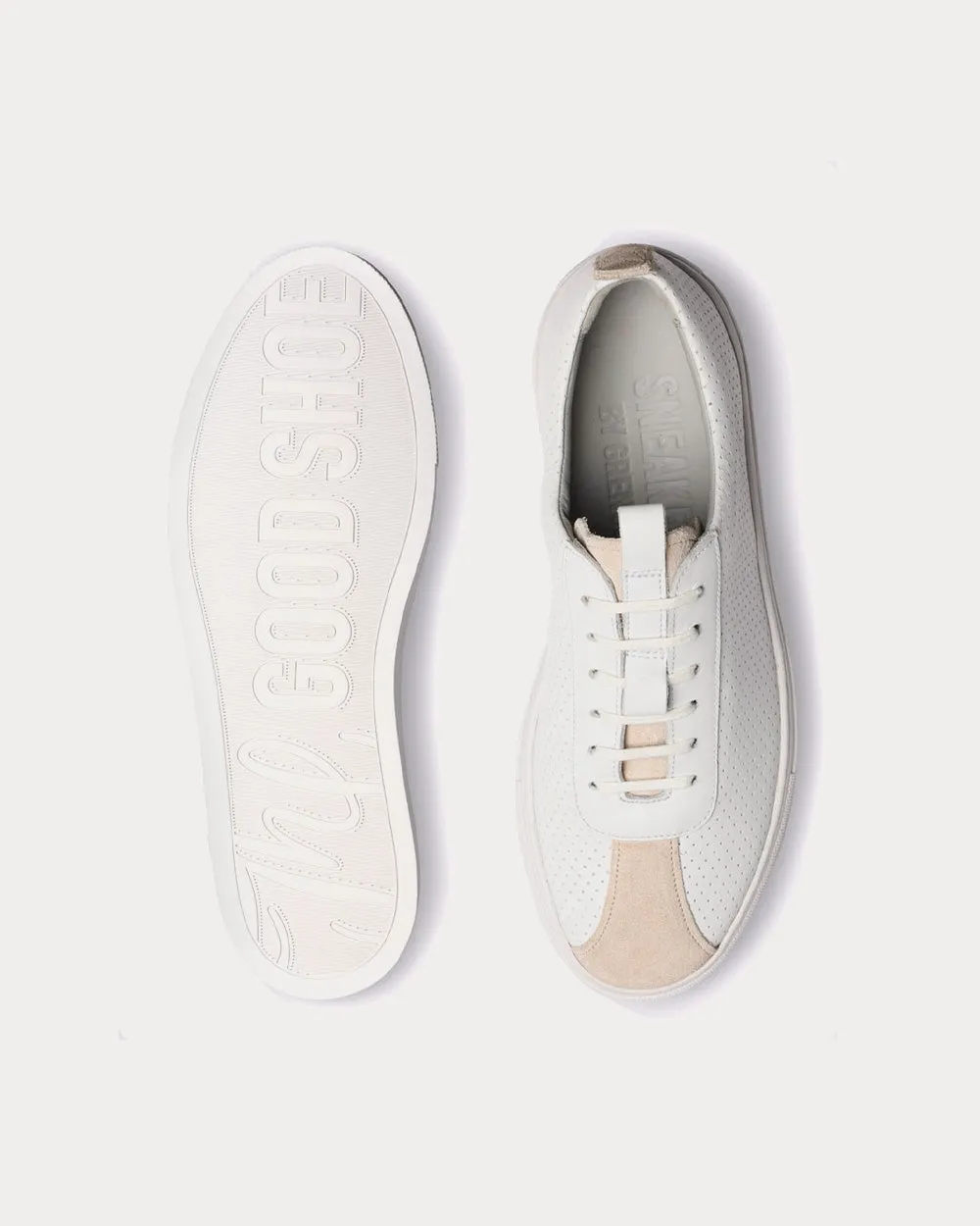 Sneaker 1 Perforated Leather White Low Top Sneakers