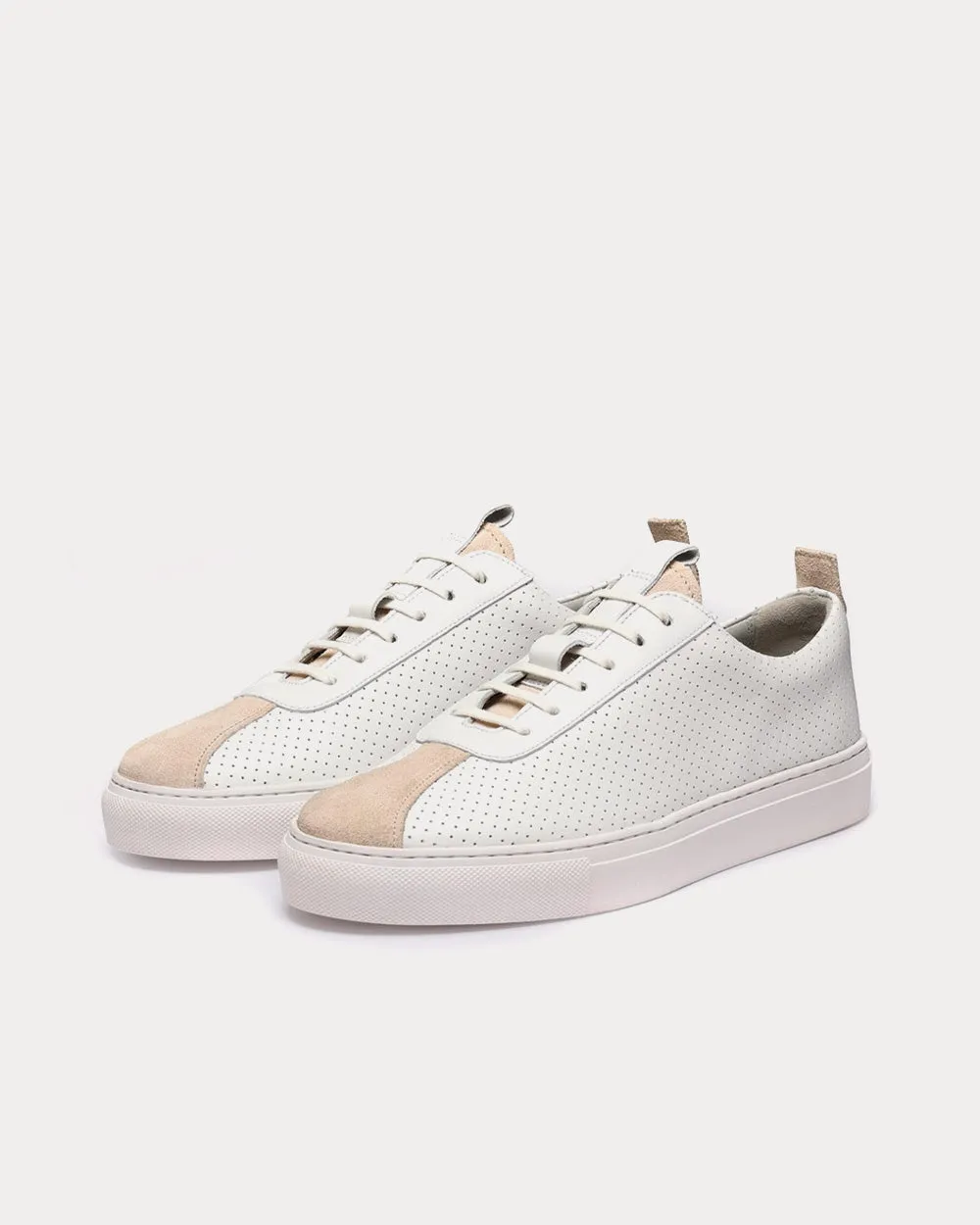 Sneaker 1 Perforated Leather White Low Top Sneakers
