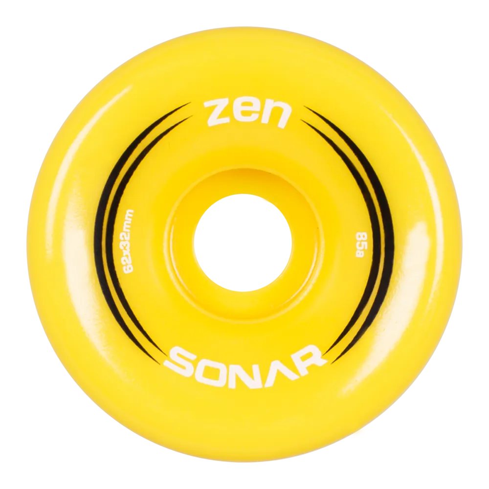 Sonar Zen Roller Skate Wheels 62mm 85a - Yellow (4 Pack)