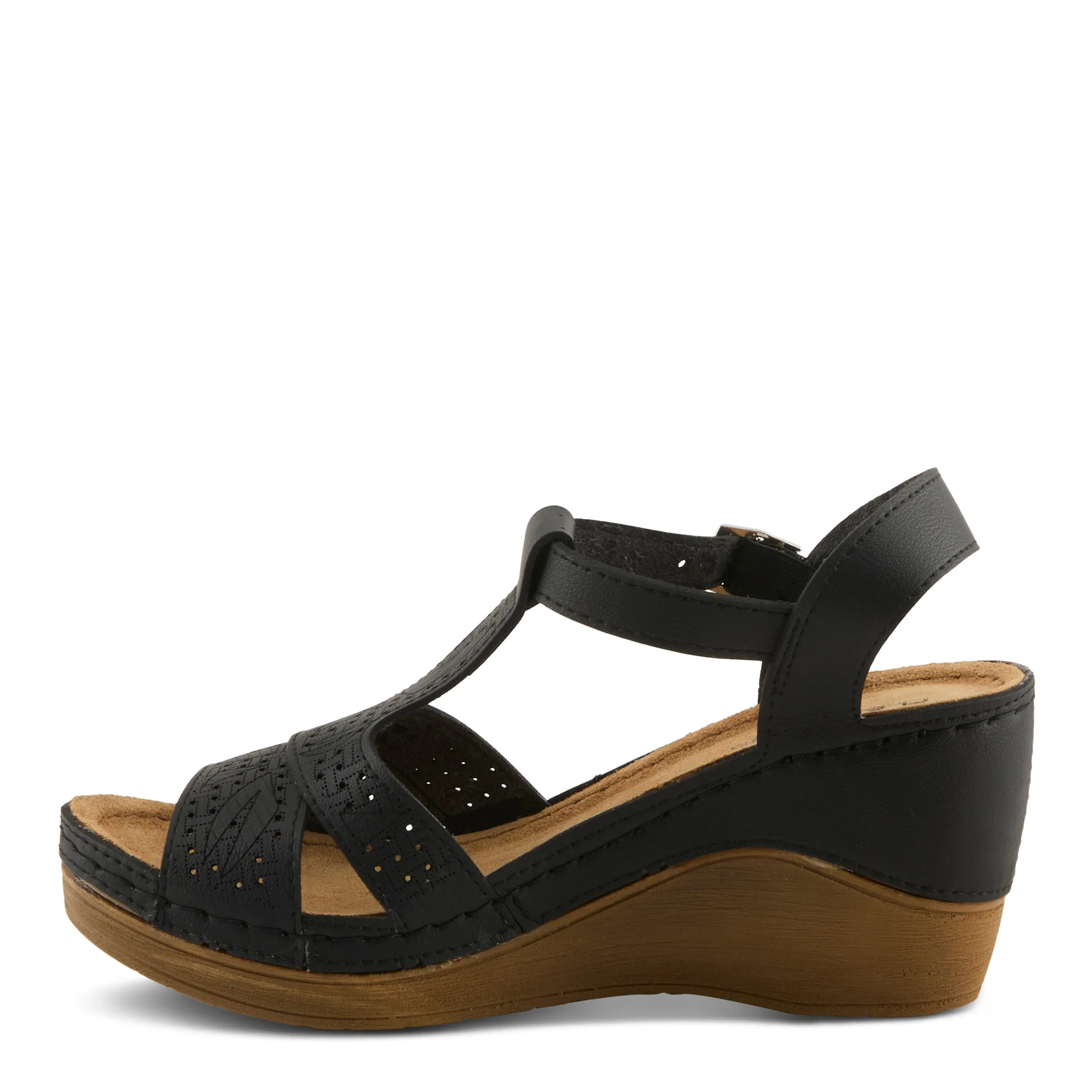 Spring Step Shoes  Flexus Natala Sandal Women’s Vegan Leather Wedge 3" Heel