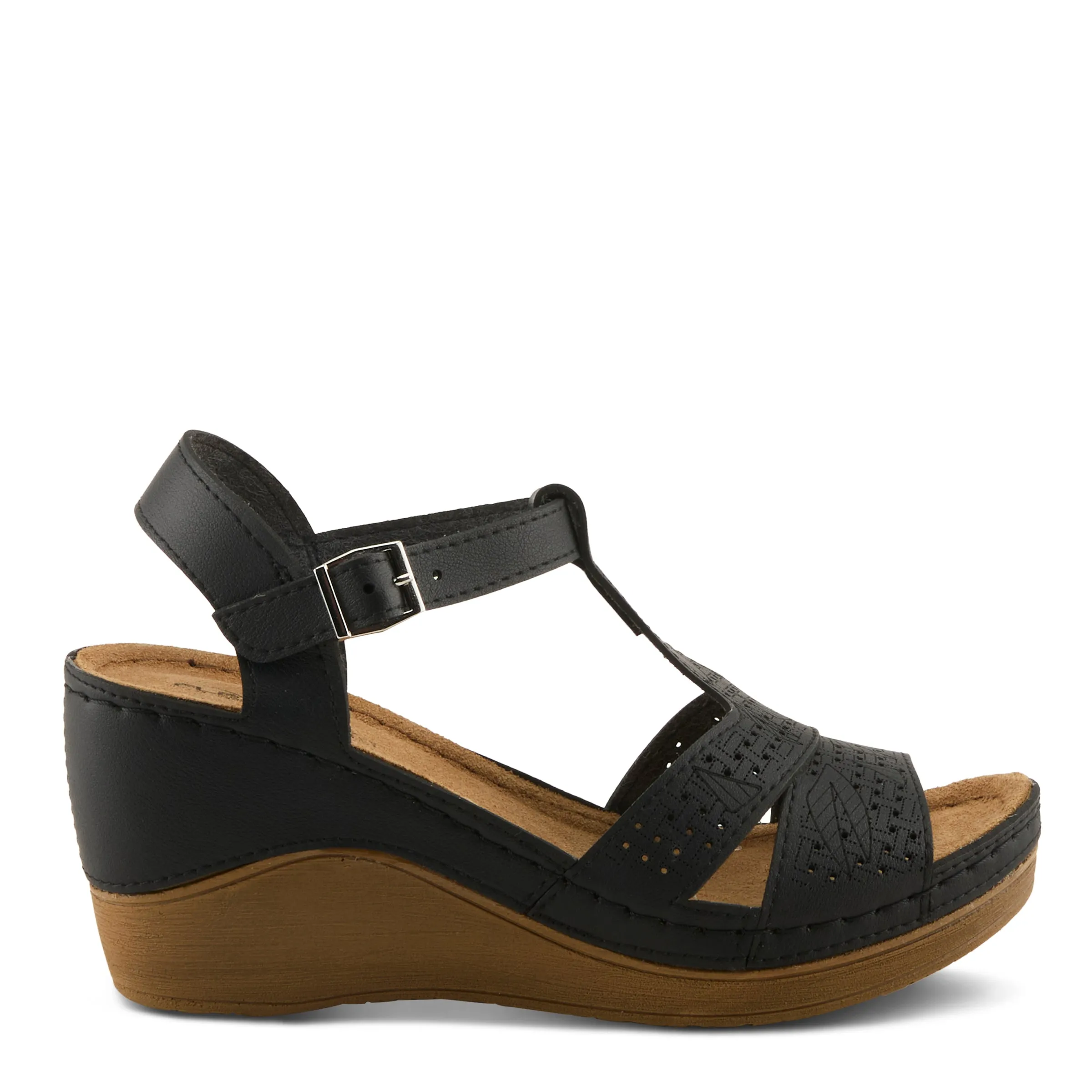 Spring Step Shoes  Flexus Natala Sandal Women’s Vegan Leather Wedge 3" Heel