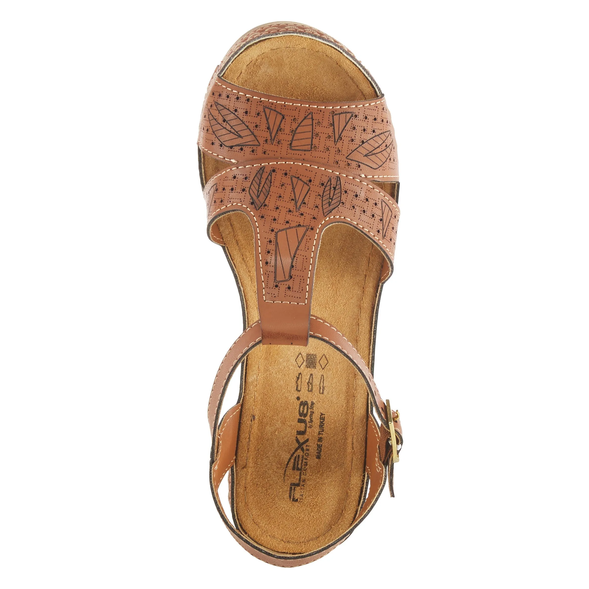Spring Step Shoes  Flexus Natala Sandal Women’s Vegan Leather Wedge 3" Heel