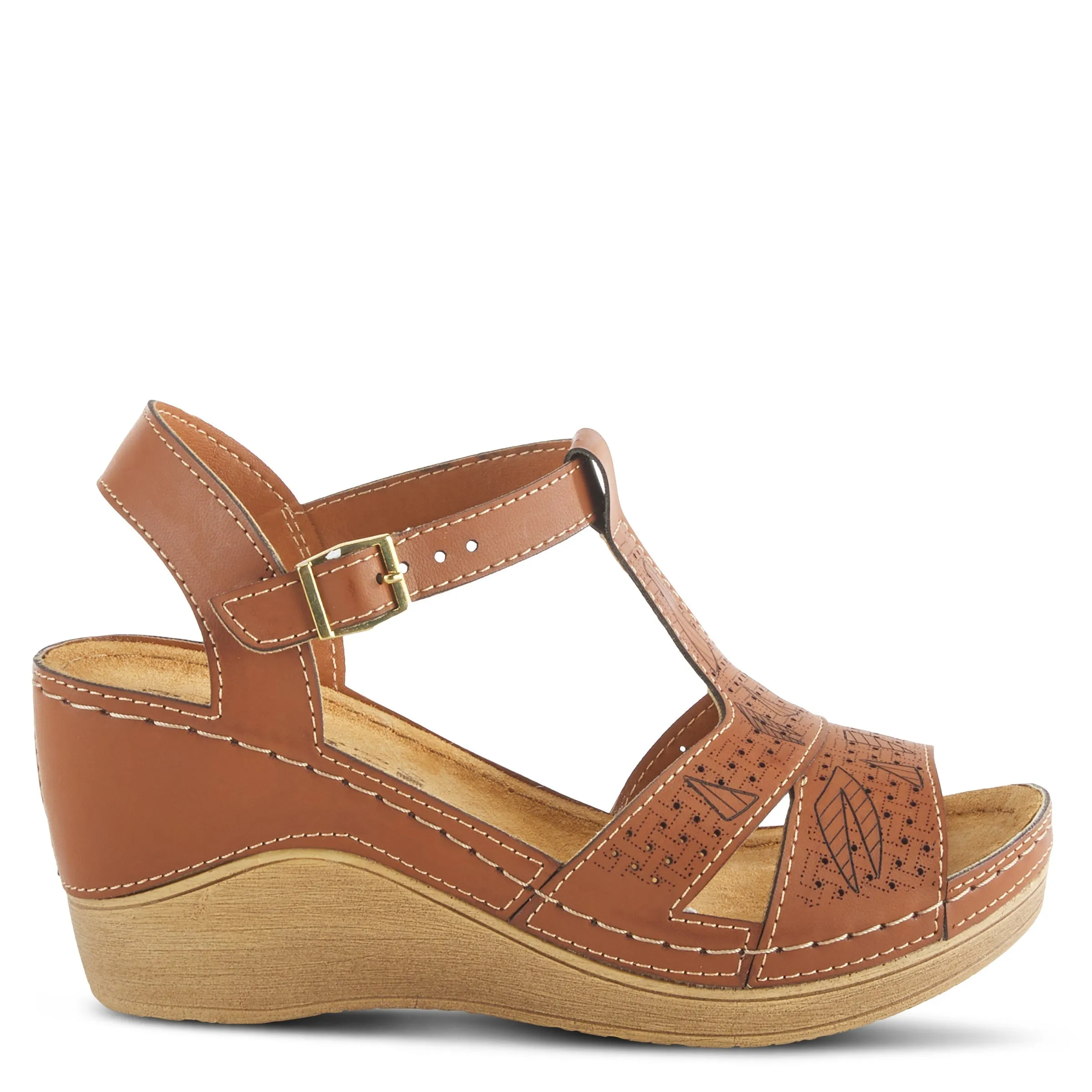 Spring Step Shoes  Flexus Natala Sandal Women’s Vegan Leather Wedge 3" Heel