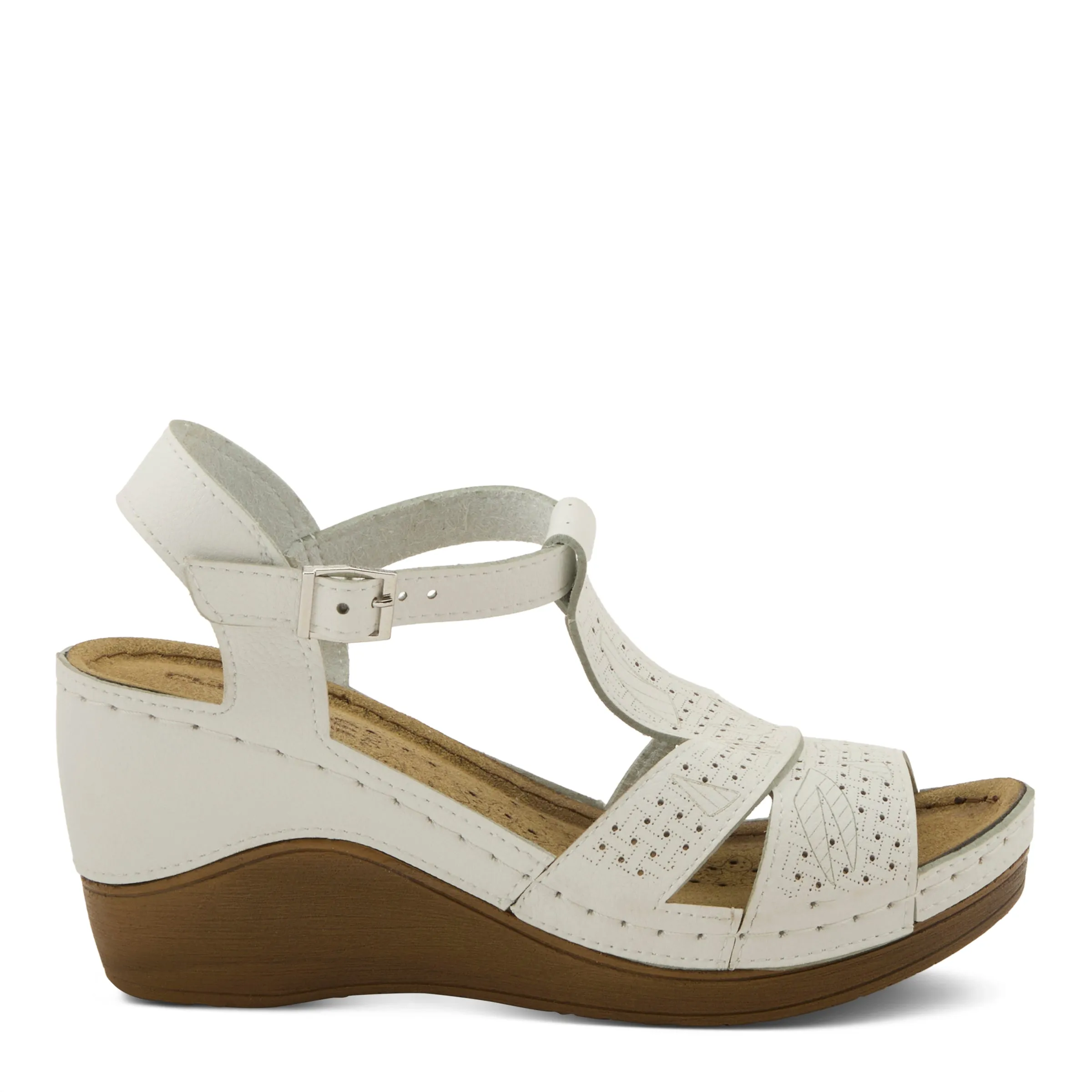 Spring Step Shoes  Flexus Natala Sandal Women’s Vegan Leather Wedge 3" Heel