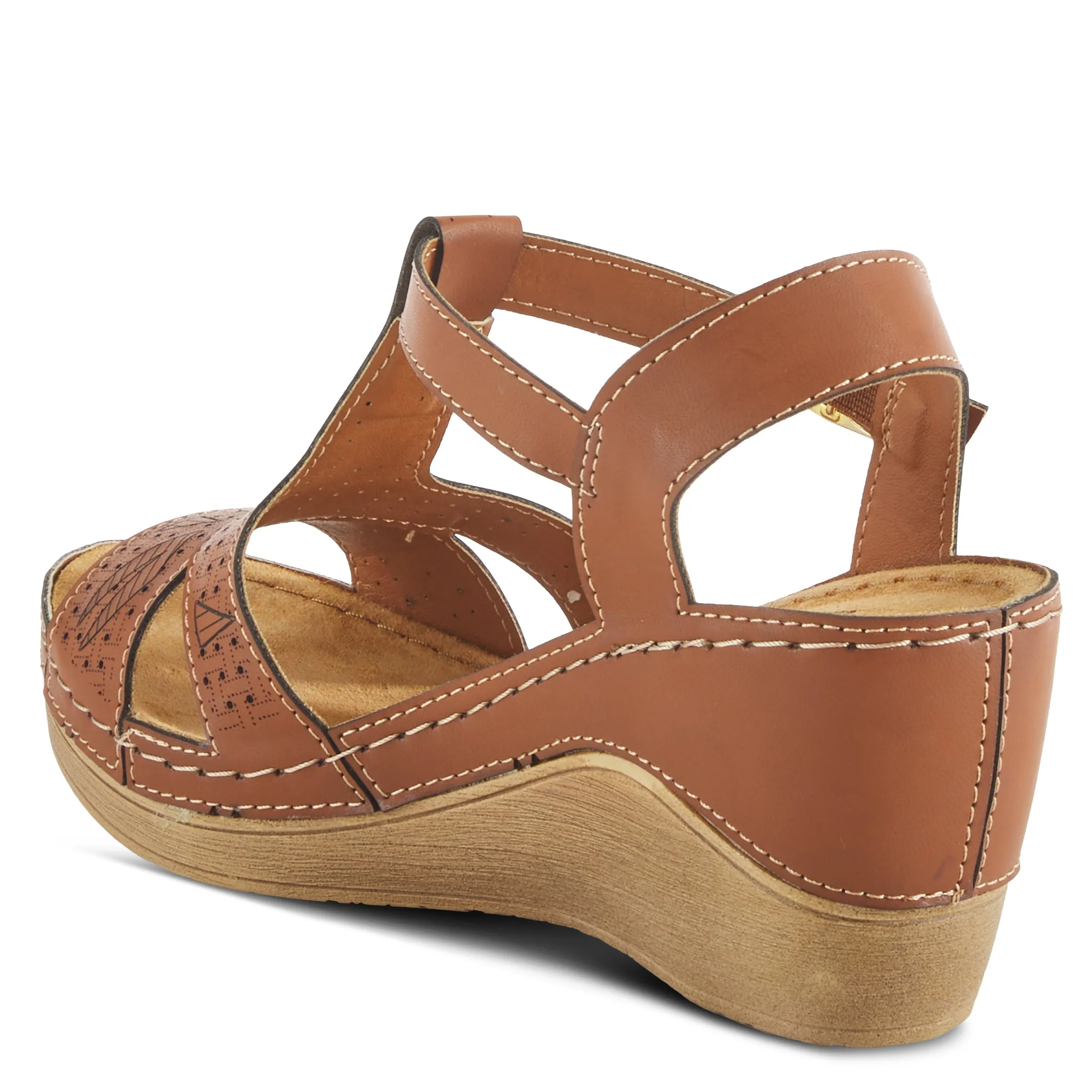 Spring Step Shoes  Flexus Natala Sandal Women’s Vegan Leather Wedge 3" Heel