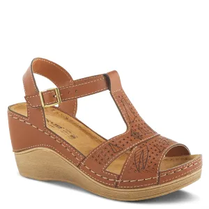 Spring Step Shoes  Flexus Natala Sandal Women’s Vegan Leather Wedge 3" Heel