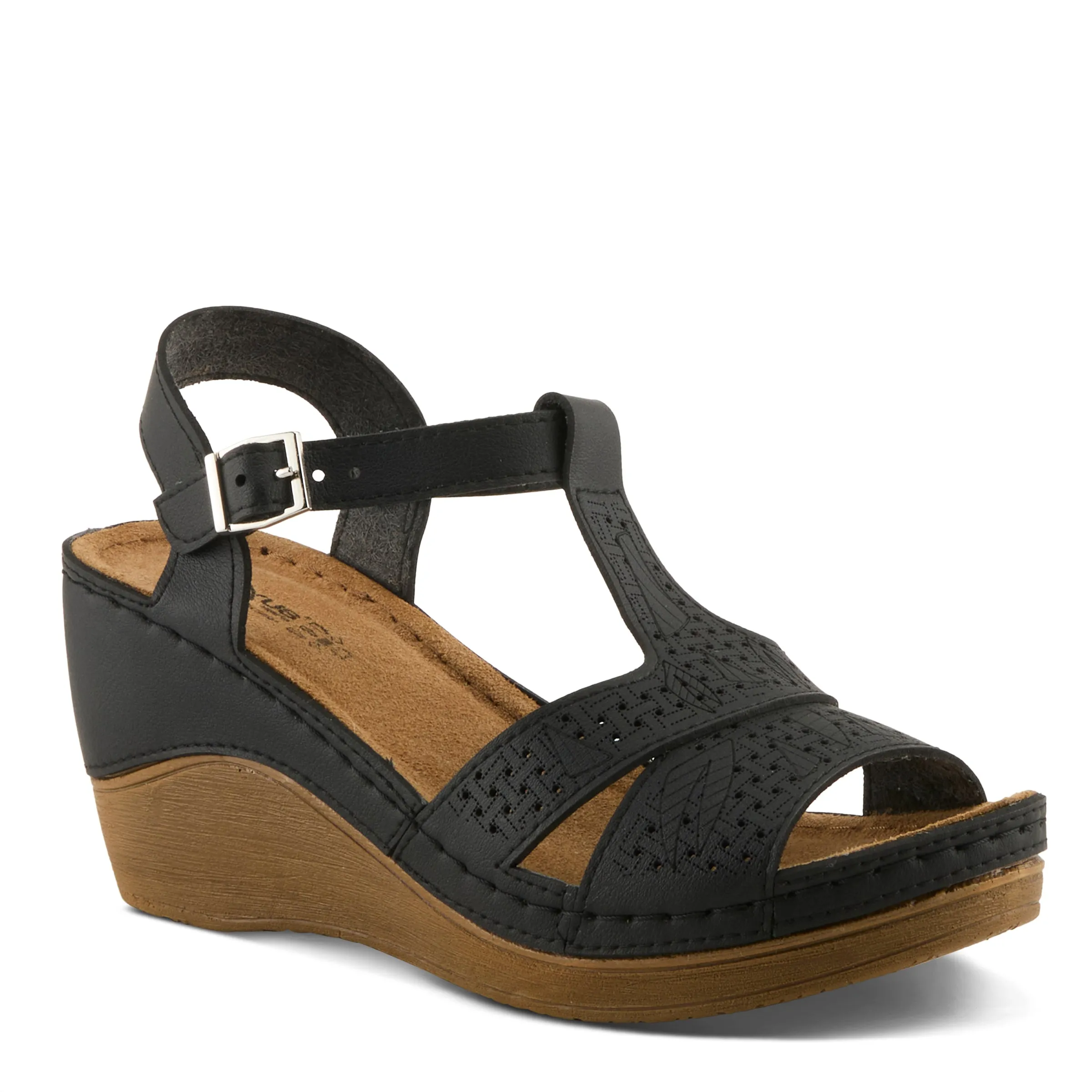 Spring Step Shoes  Flexus Natala Sandal Women’s Vegan Leather Wedge 3" Heel
