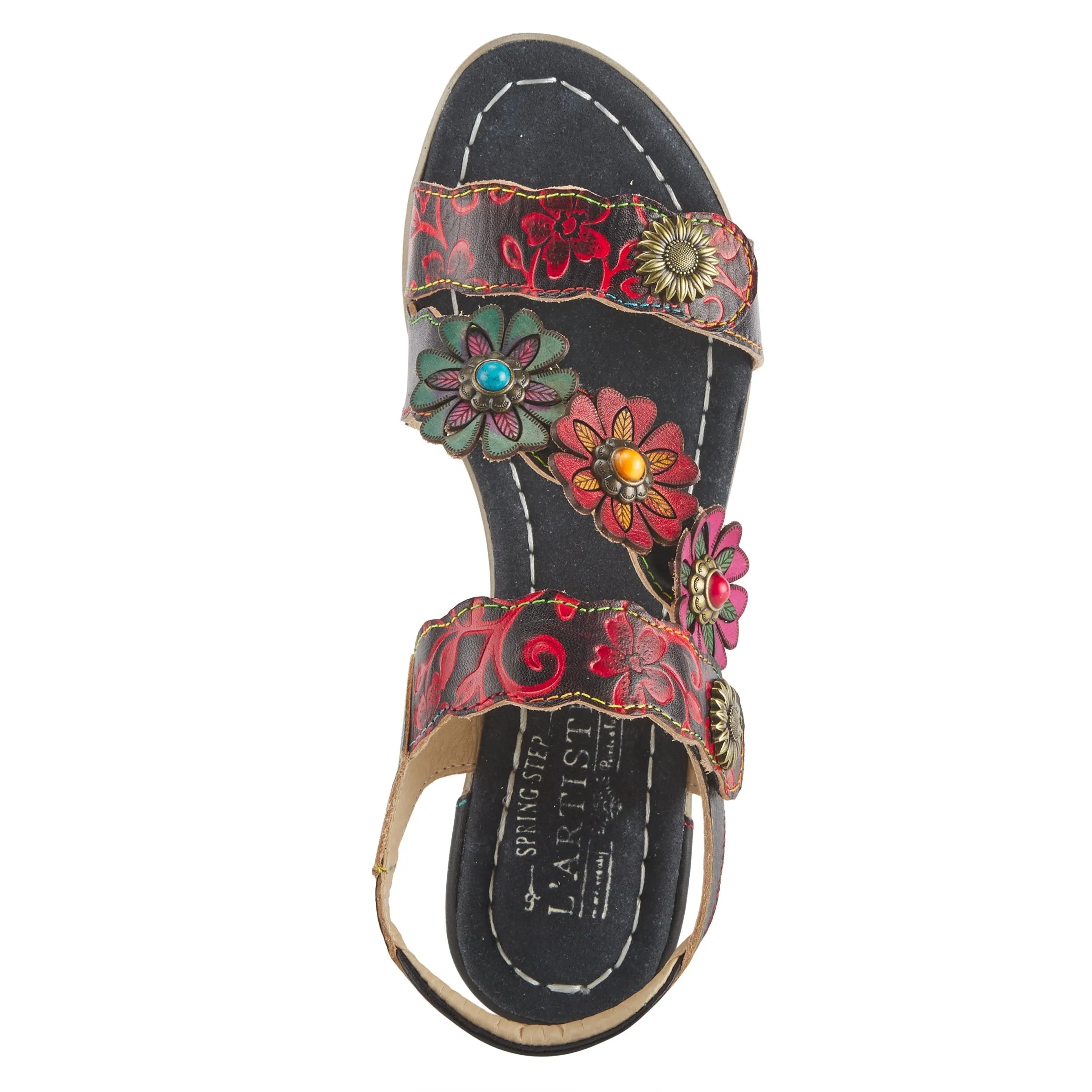Spring Step Shoes  L'Artiste Aromas Slingback Sandals Women’s Leather Floral