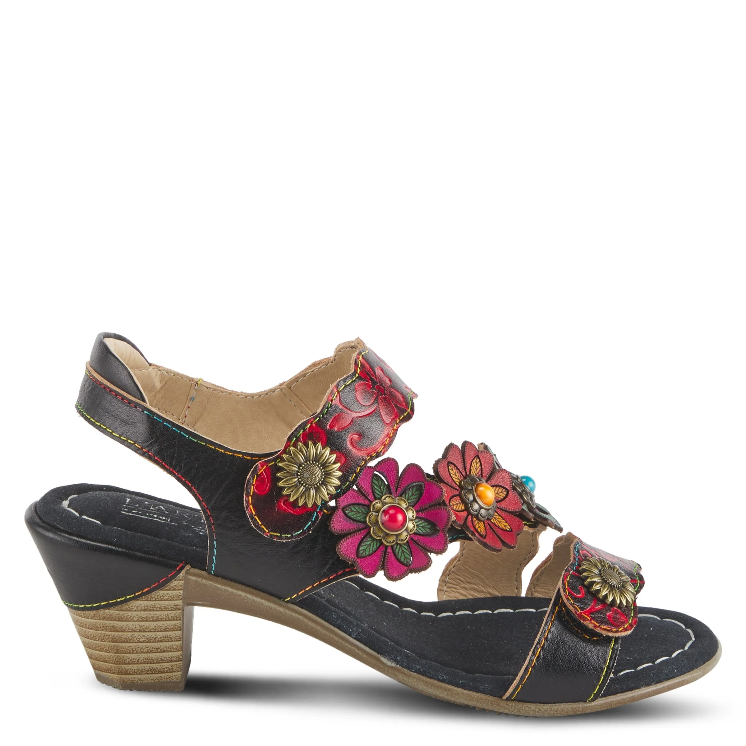 Spring Step Shoes  L'Artiste Aromas Slingback Sandals Women’s Leather Floral