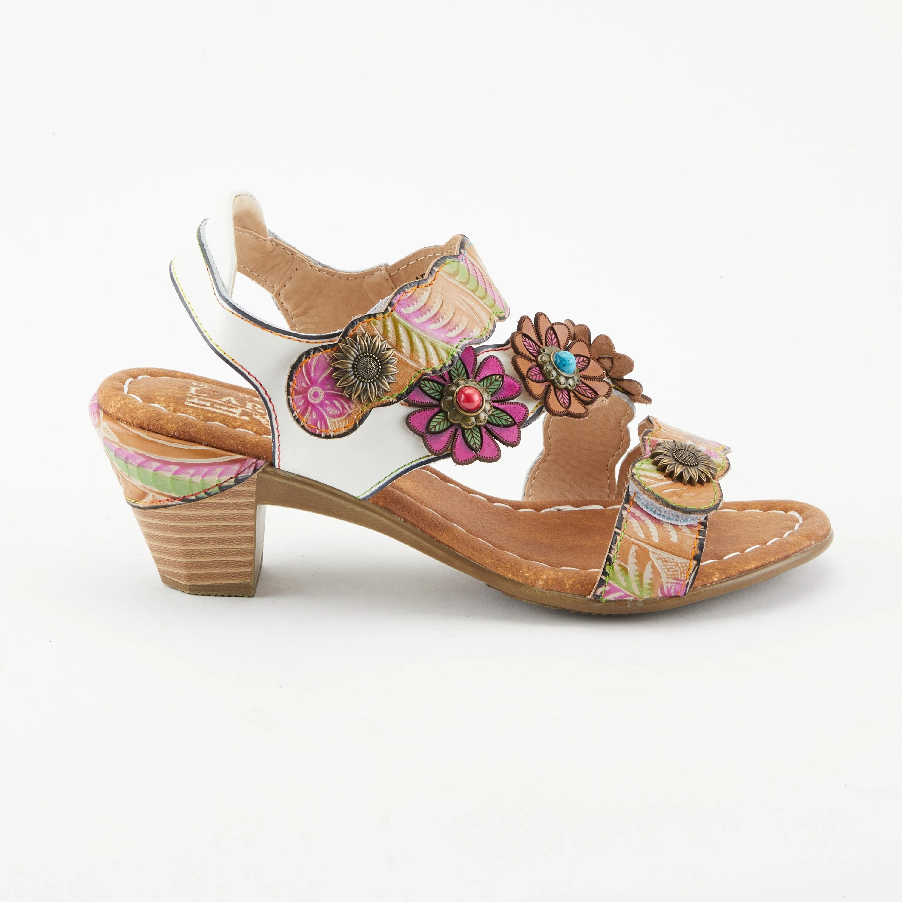 Spring Step Shoes  L'Artiste Aromas Slingback Sandals Women’s Leather Floral