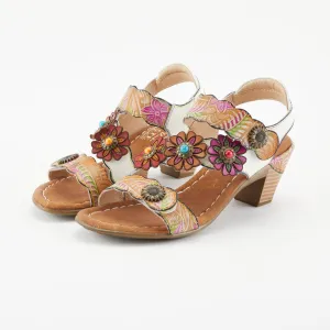 Spring Step Shoes  L'Artiste Aromas Slingback Sandals Women’s Leather Floral