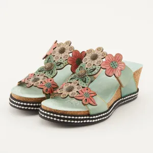 Spring Step Shoes L'Artiste Damour Slide Sandals Women’s Leather Multi Color